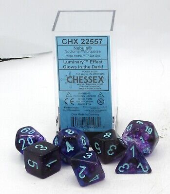Scarab: Mega-hedral Nebula Nocturnal / Turquoise 7-Die Set