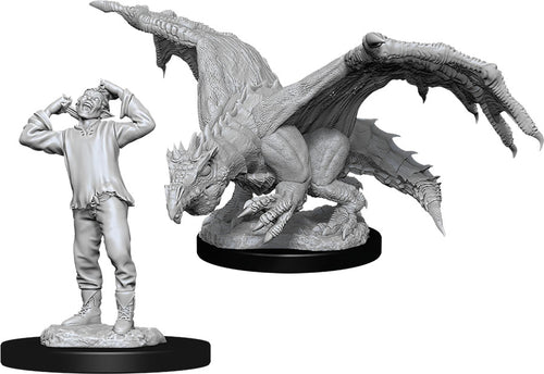 Dungeons & Dragons Nolzur`s Marvelous Unpainted Miniatures: W11 Green Dragon Wyrmling & Afflicted Elf