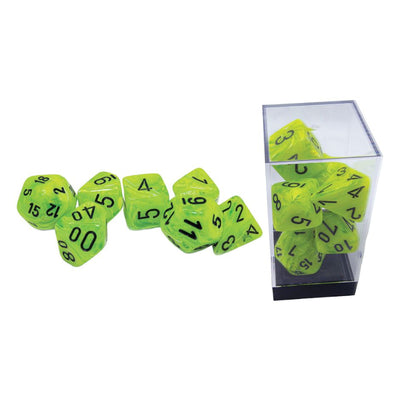 Vortex: Mega-hedral marble Bright Green/BLack 7-Die Set