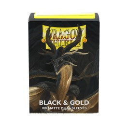 Dragon Shield Sleeves: Standard Matte Dual - Black & Gold