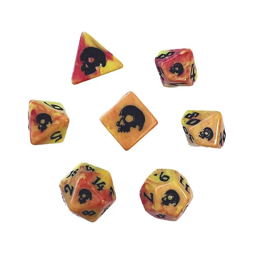 Cinderskull Black Death Dice Set