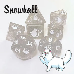 Snowball Kitty Clacks Dice Set