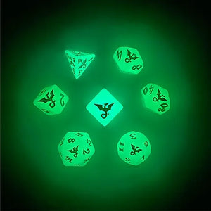 Moon Dragon Dice Set (glow in the dark)