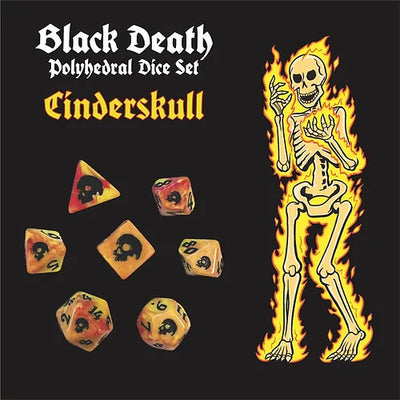 Cinderskull Black Death Dice Set