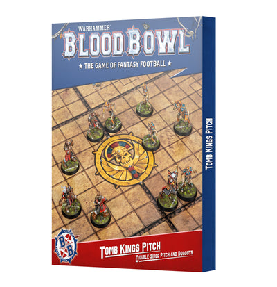 Blood Bowl - Tomb Kings team double sided pitch and dugouts