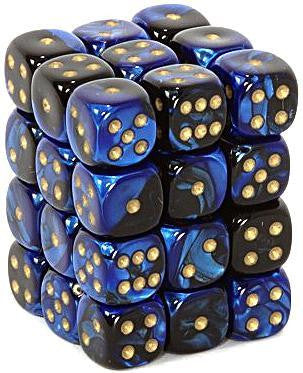 Chessex : 12mm d6 Black-Blue/Gold