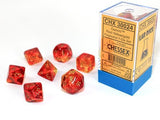 Chessex : Lab Dice - Polyhedral 7-die set Gemini Translucent Red-Yellow/gold