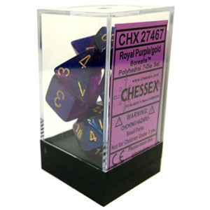 Chessex : Polyhedral 7-die set Royal Purple/Gold