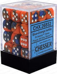 Chessex : 12mm d6 set Blue-Orange/White