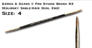 Games & Gears Dual End Size 4 Pro Studio Brush. ( Kolinsky sable hair)