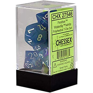 Chessex : Polyhedral 7-die set Waterlilly White
