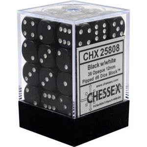 Chessex : 12mm d6 set Black/White