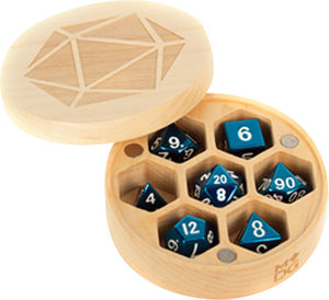 Premium Wood Round Case Dice Case: Maple