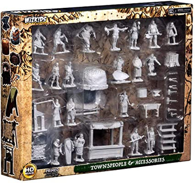 WizKids Deep Cuts Unpainted Minis: Townspeople & Accessories