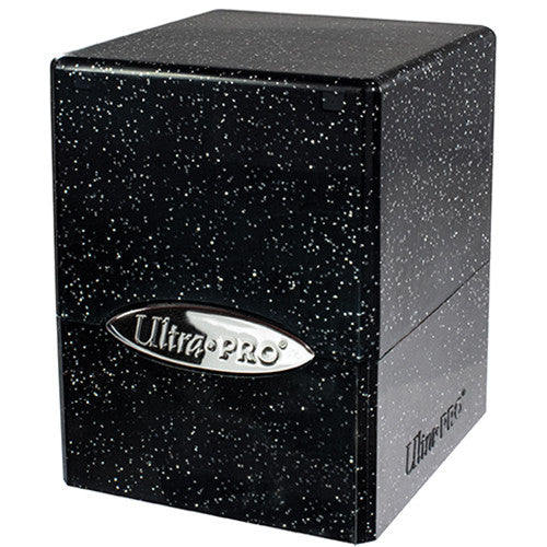 Satin cube Deck Box: glitter black