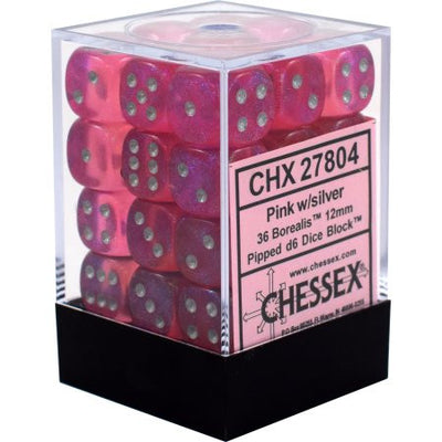 Chessex : 12mm d6 set Pink/Silver