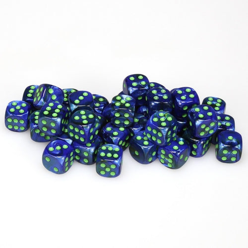 Chessex : 12mm d6 set Lustrous Dark Blue/Green