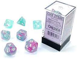 Chessex : Polyhedral 7-die set Nebula Wisteria/White