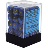 Chessex : 12mm d6 Black-Blue/Gold