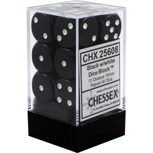 Chessex : 16mm d6 set Black/White