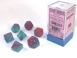 Chessex : Lab Dice - Polyhedral 7-die set Gemini Gel Green-Pink/blue