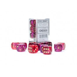 Chessex : 16mm d6 Gemini Translucent Red-Violet/Gold