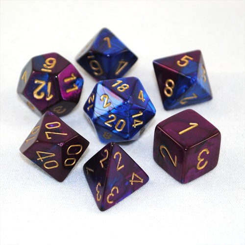 Chessex : Polyhedral 7-die set Blue-Purple/ Gold