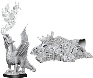 Nolzur`s Marvelous Unpainted : W11 Gold Dragon Wyrmling & Small Treasure Pile