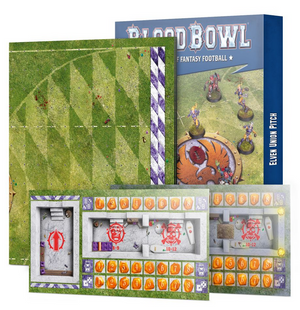 Blood Bowl - Elven Union team double sided pitch and dugouts