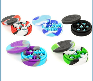 Metallic Dice games silicone round dice case