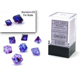 Chessex : Nebula Mini Nocturnal/Blue Luminary 7-Die Set