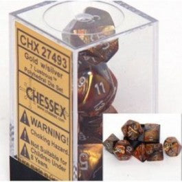 Chessex : Polyhedral 7-die set Lustrous Gold/Silver