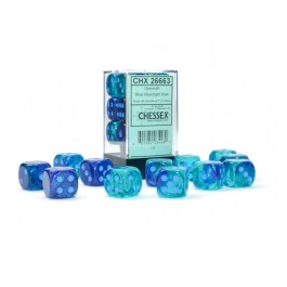 Chessex : 16mm d6 Gemini Blue-Blue/Light Blue
