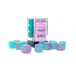 Chessex : 16mm d6 Gemini Gel Green-Pink/Blue Luminary