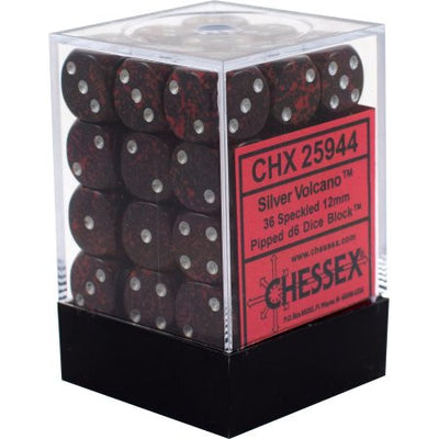 Chessex : 12mm d6 set Silver Volcano