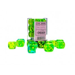 Chessex : 16mm d6 Gemini Translucent Green-Teal/Yellow