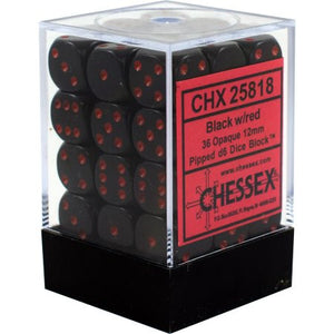 Chessex : 12mm d6 set Black/Red