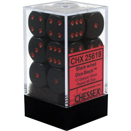 Chessex : 16mm d6 set Black/Red