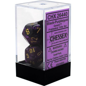 Chessex : Polyhedral 7-die set Black-Purple/Gold