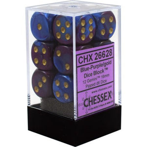 Chessex : 16mm d6 set Blue-Purple/Gold