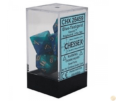 Chessex : Polyhedral 7-die set Blue-Teal/Gold