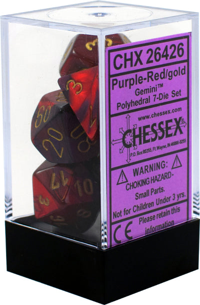 Chessex : Polyhedral 7-die set Purple-Red/Gold