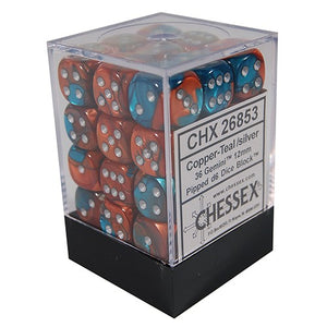 Chessex : 12mm d6 set Copper-Teal/Silver
