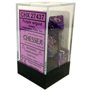 Chessex : Polyhedral 7-die set Purple w/Gold