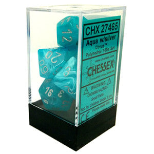 Chessex : Polyhedral 7-die set Aqua w/Silver