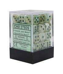Chessex : 12mm d6 set Marble Geen/Dark Green
