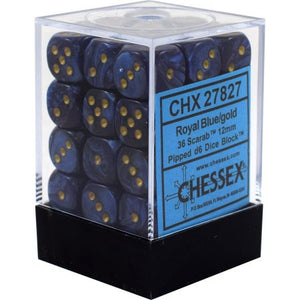 Chessex : 12mm d6 set Royal Blue/Gold
