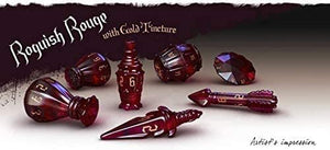 The Rogue 7-dice Set - Roguish Rouge & Gold Tincture