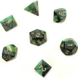 Chessex : Polyhedral 7-die set Black-Green/Gold