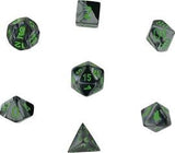 Chessex : Polyhedral 7-die set Black-Grey/Green